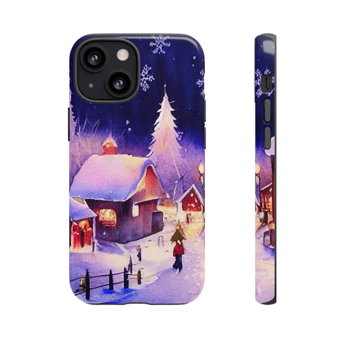 Christmas Homes in the Snow - Impact Resistant Phone Case iPhone 13 Mini Glossy